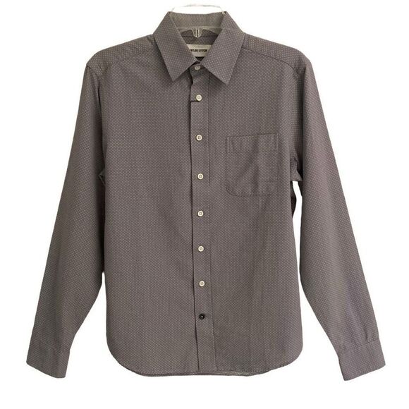 Taylor Stitch The California Charcoal Gray Jacquard Mens XS Microdot Button-down - Picture 1 of 5